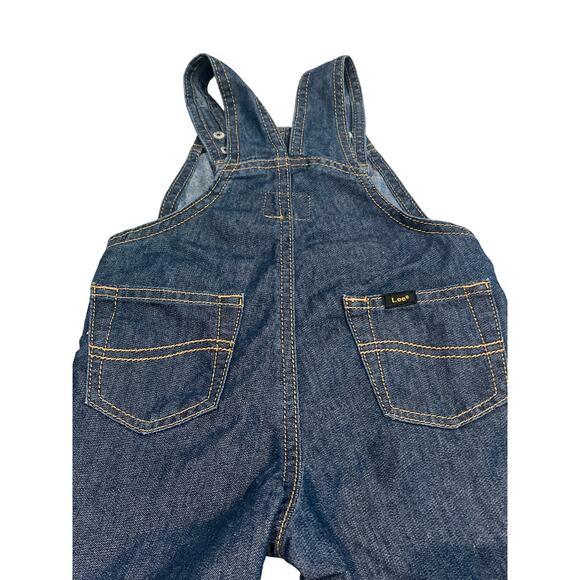Lee Vintage Darker Denim Shorts Overalls with Adjustable Strap - Size 18 Months - Picture 4 of 5